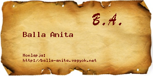 Balla Anita névjegykártya